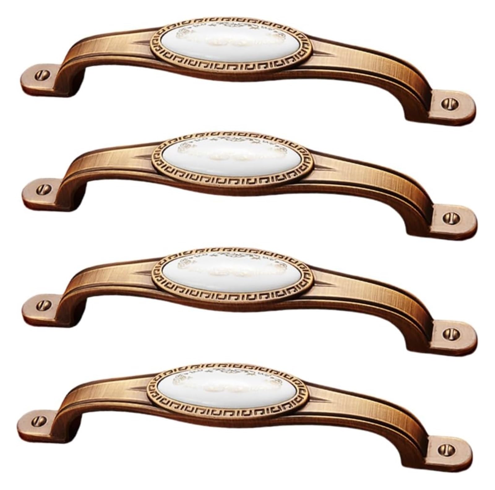 Nlqcsxwep 128Mm Classic Gold Zinc Alloy Cabinet Bow Handle, Zinc Alloy And Ceramic Cabinet And Drawer Handles Pack Of 4 Multicolor(128Mm Classic Gold)