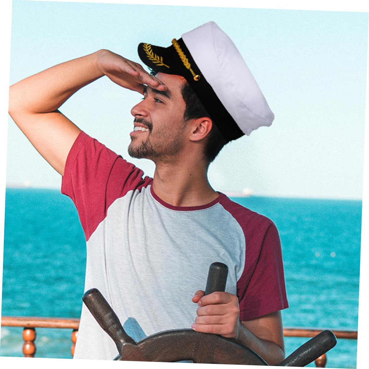 BESTYASH 20 Cappelli da Capitano Bianco, Accessorio da Cosplay in Cotone e Plastica, Confortevole al Tatto, per Feste in Maschera e Gioco di Ruolo
