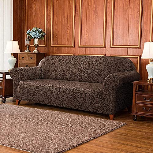 Sbtxhjwcgld 1-Piece Universal Sofa Covers, Jacquard Damask Stretch Sofa Cover Armchair Covers 1 2 3 4 Seater Polyester Spandex Floral Pattern Anti-Slip Couch Slipcover For Pets #TOP1