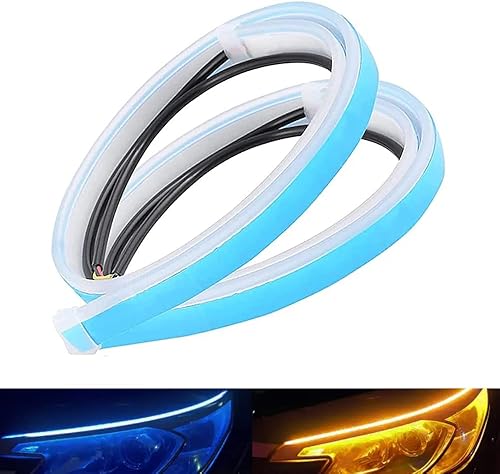 2 tiras de luces LED para automóviles tira LED para faros delanteros, secuencial Switch, luces de circulación diurna, bombilla intermitente, DRL