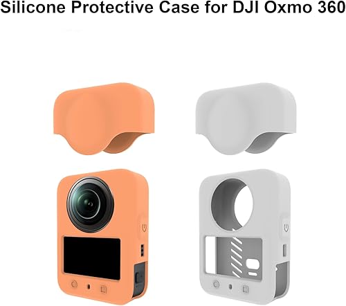 Miniatura 8 de Funda protectora de silicona + cubierta de lente para DJI Osmo 360, funda protectora suave a prueba de arañazos lateral de la batería abierta,