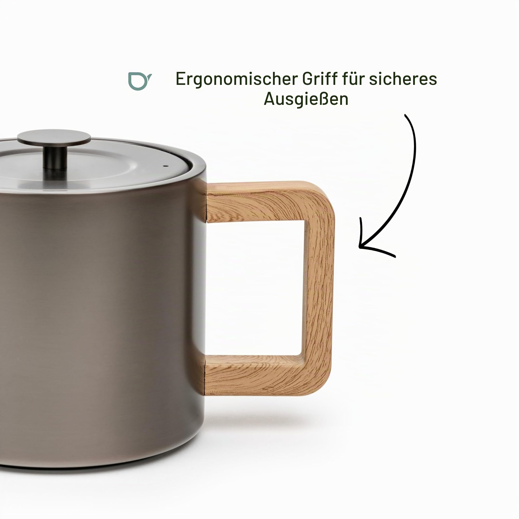 Bredemeijer kleine Edelstahl Teekanne 1.1 Liter - doppelwandige Edelstahlkanne in metallic-grau mit Teefilter- für längeren, warmen Teegenuss