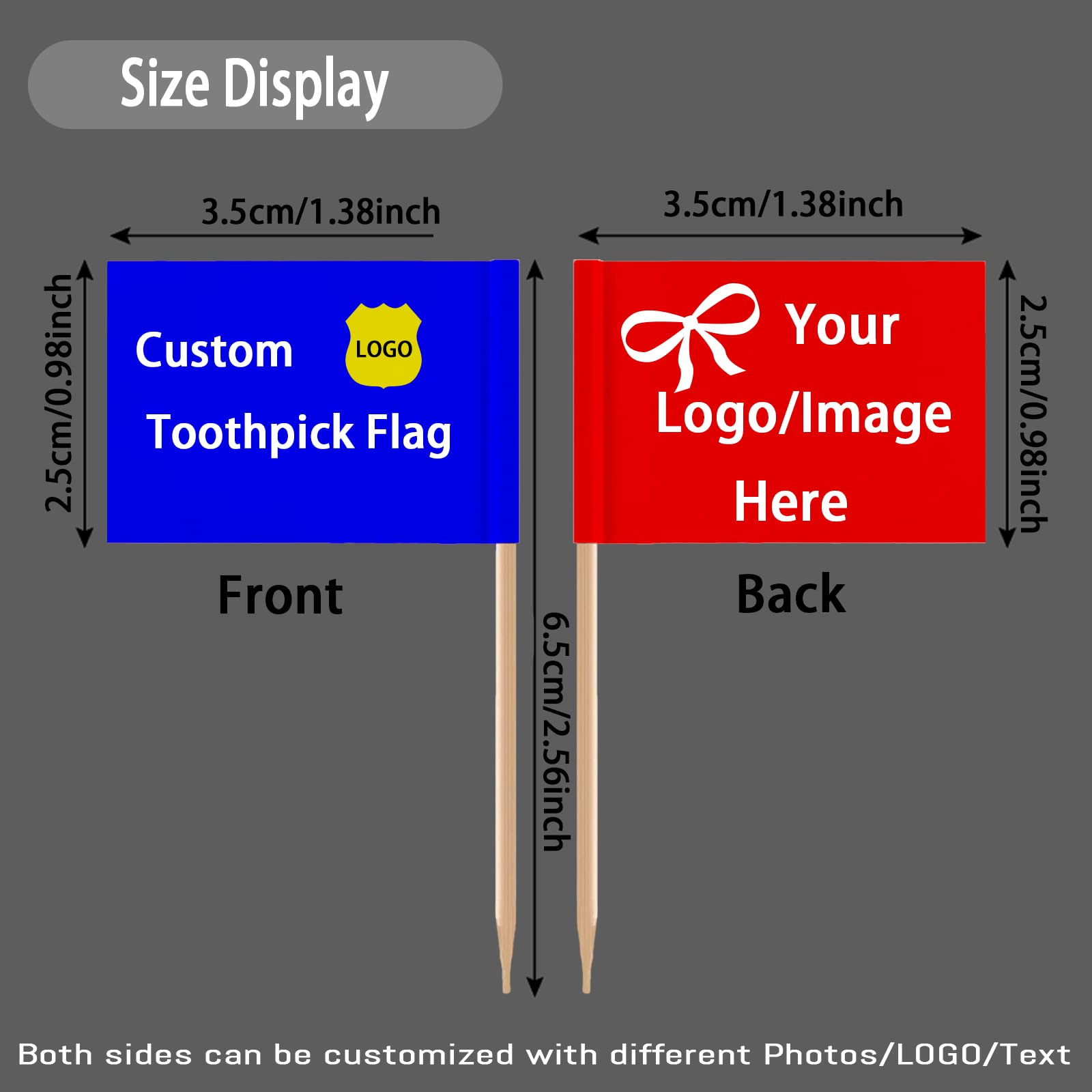 Amazon.com | Custom Toothpick Flags with Logo/Photo 100Pcs