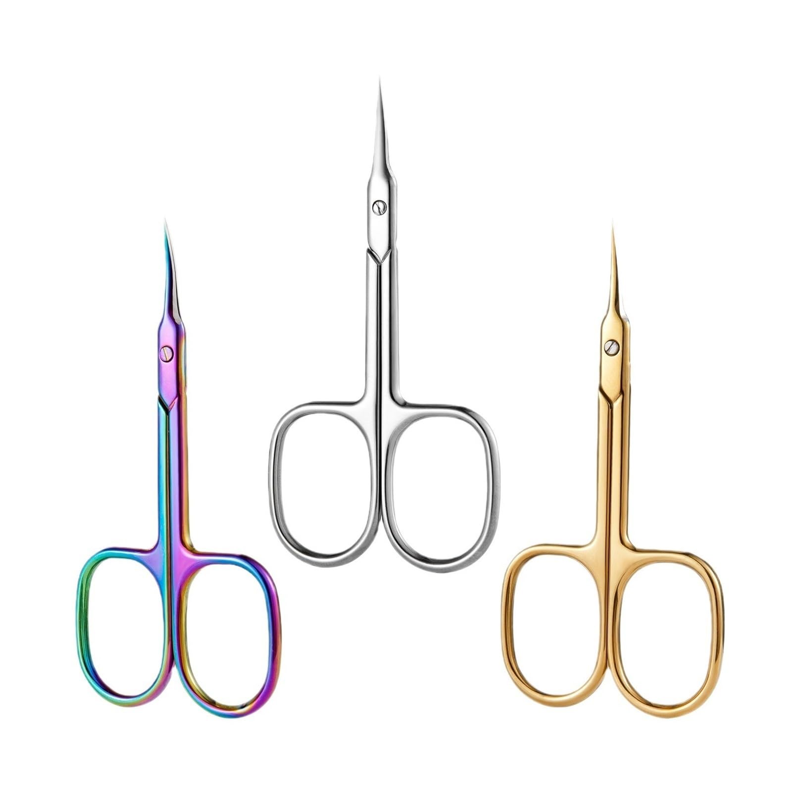Tijeras for cutículas, recortador de cutículas extrafino for manicura y pedicura, Hoja Curva, Punta precisa, Kit de Cuidado for manicura artística.(Gold)