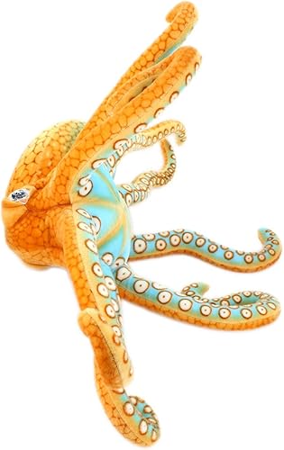 Miniatura 2 de LERORO Animales marinos de peluche realistas de peluche suave, pulpo, naranja (21.6 pulgadas, 21.7 in)