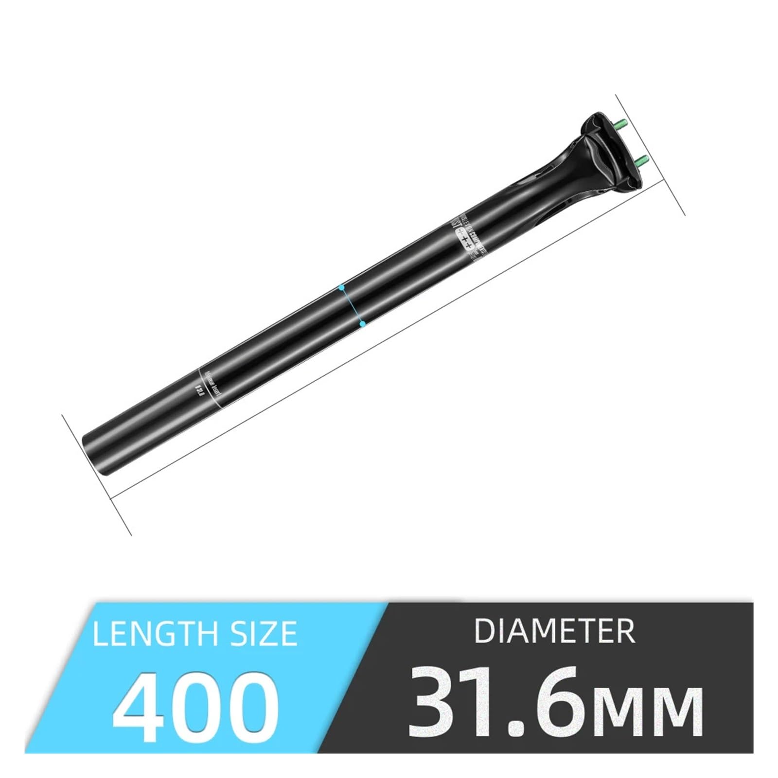 Reggisella in carbonio con offset 5 mm for biciclette da strada e gravel | Parti del tubo sella for bici MTB con diametro 27,2/31,6 mm, lunghezza 350/400 mm