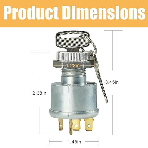 Miniatura 2 de Ez-go - Interruptor de encendido de golf con llave para EZ-GO TXT, Medallist, Marathon, Workhorse, ST, Shuttle Golf Cart, 4 terminales, 33639-G01