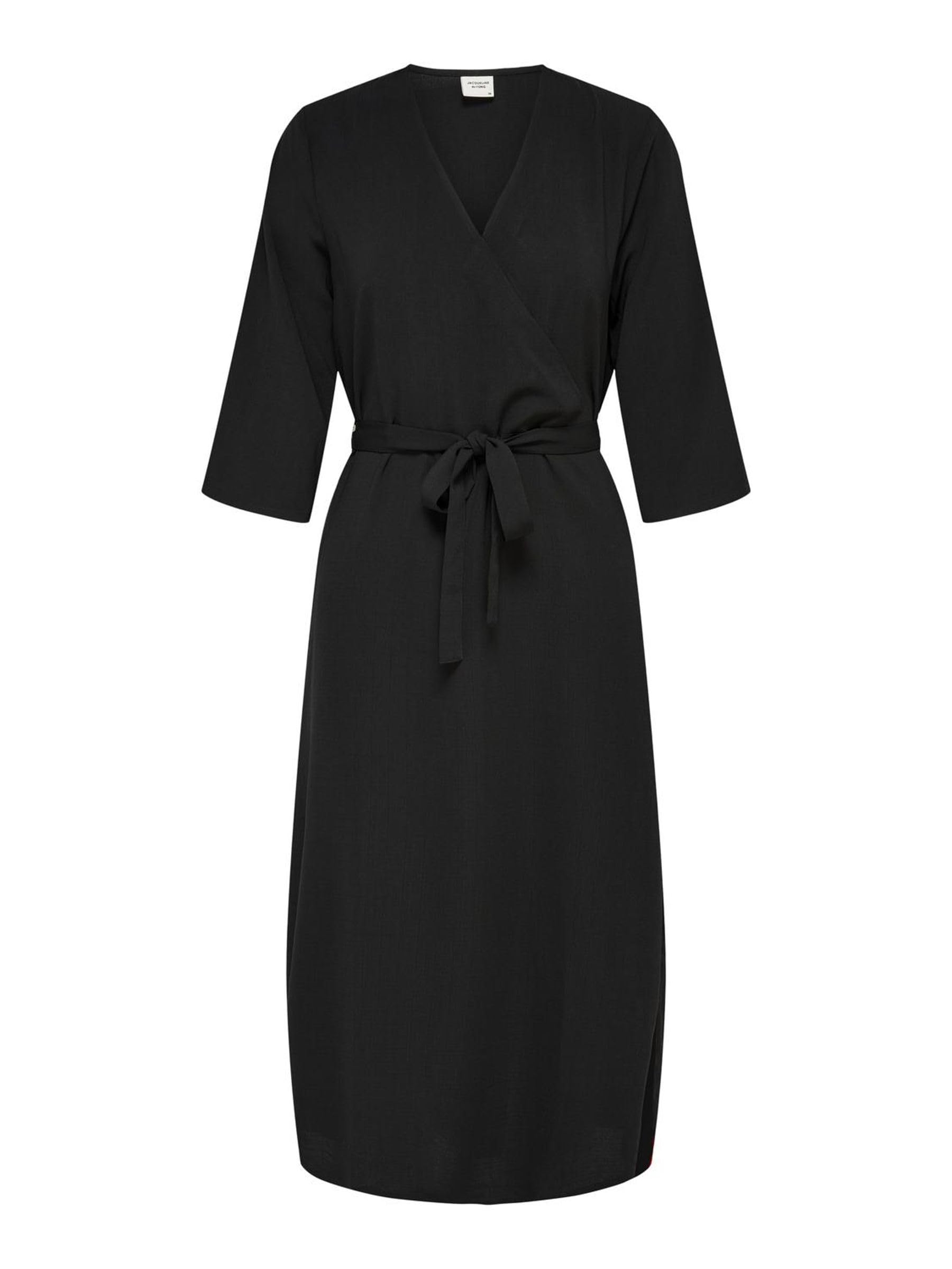 JdY Lion WVN NOOS 3/4 WRAP Dress, Black, 10