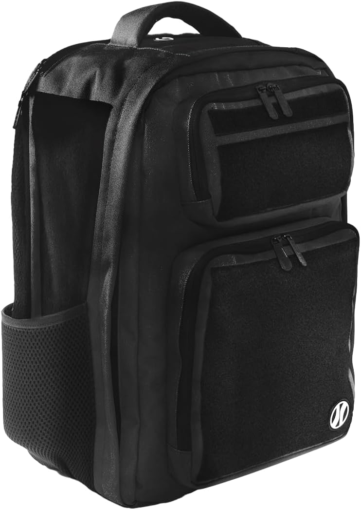 HEDi HEDiGEAR Backpack SUMMIT (Black) – Large 23L Backpack with Hook & Loop Panels for Patches, Durable 1000 D Nylon and Multiple Pocket Storage for Hiking, Work & Travel
