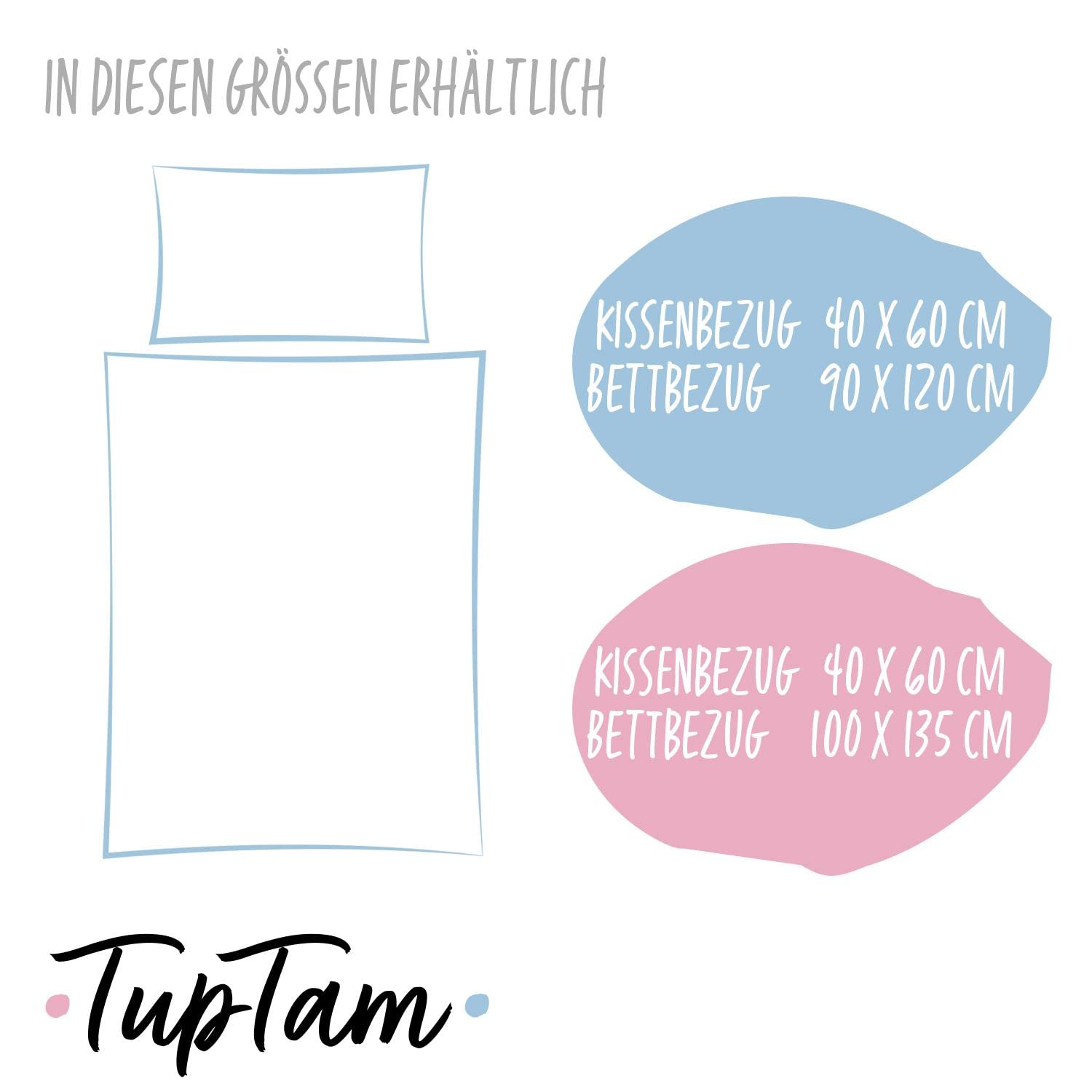 TupTam Biancheria da letto per bambini Ragazzi Ragazze Set 2 pezzi 100 x 135 cm + 40 x 60 cm, Zoo Blu, 120x90 cm