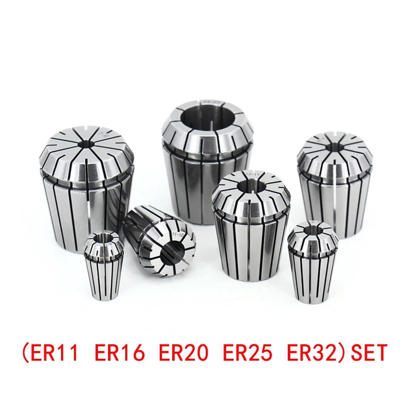 Tuleja sprężynowa ER Collect zestaw ER11 ER16 ER20 ER25 ER32 tuleja sprężynowa 0,015 mm uchwyt do centrum obróbkowego CNC, maszyna do grawerowania, narzędzia tokarskie (0,008 mm, ER11, 8 szt.)