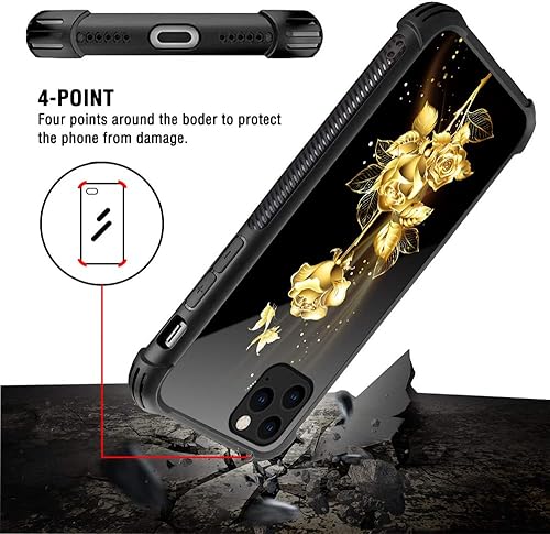 Miniatura 4 de TnXee Funda compatible con iPhone 12 Mini, diseño de flor de mariposa dorada para iPhone 12 Mini, funda para hombres y mujeres