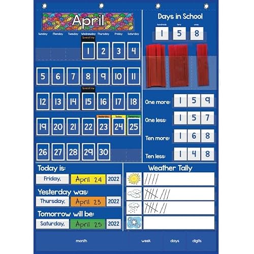 Really Good Stuff All About Today Pocket Chart – 22” X 30” Daily Classroom Calendar, Interactive And Engaging Classroom Poster, For Classroom And Home Learning, Ideal For Children In Grades K-3 #TOP15