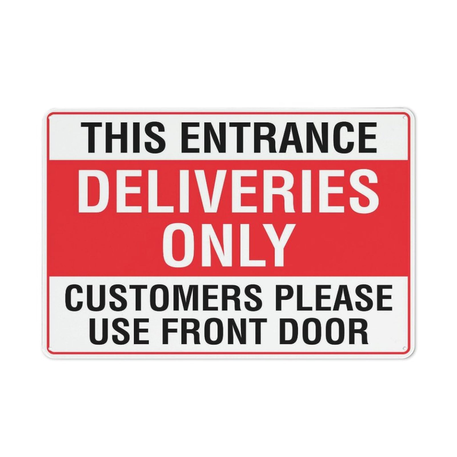 Xewazd A1977 This Entrance Deliveries Only 8"X12" Aluminum Sign - Rust-Resistant, Weather-Durable, Easy To Mount