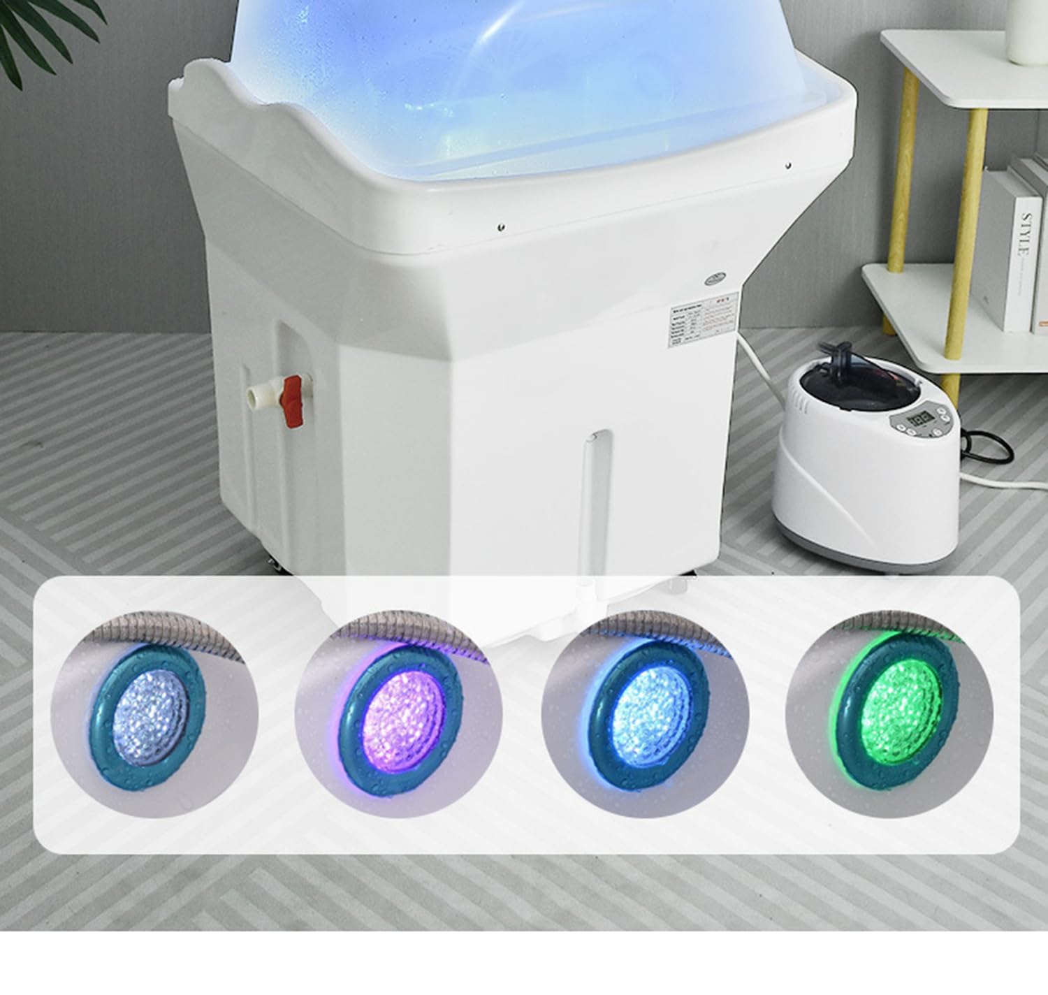 Head Spa Equipment, duży zbiornik na wodę 60 l, miska na szampon do cyrkulacji wody, łóżko do szamponu do masażu, fumigacja terapia światłem włosy japońska głowa spa przenośna umywalka do mycia włosów