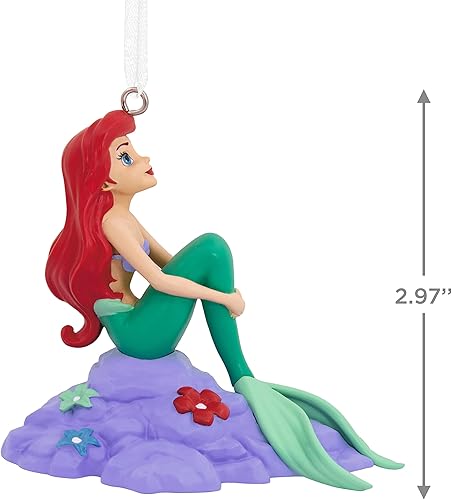Miniatura 4 de Hallmark Disney La Sirenita Ariel sobre Roca Adorno Navideño de Resina