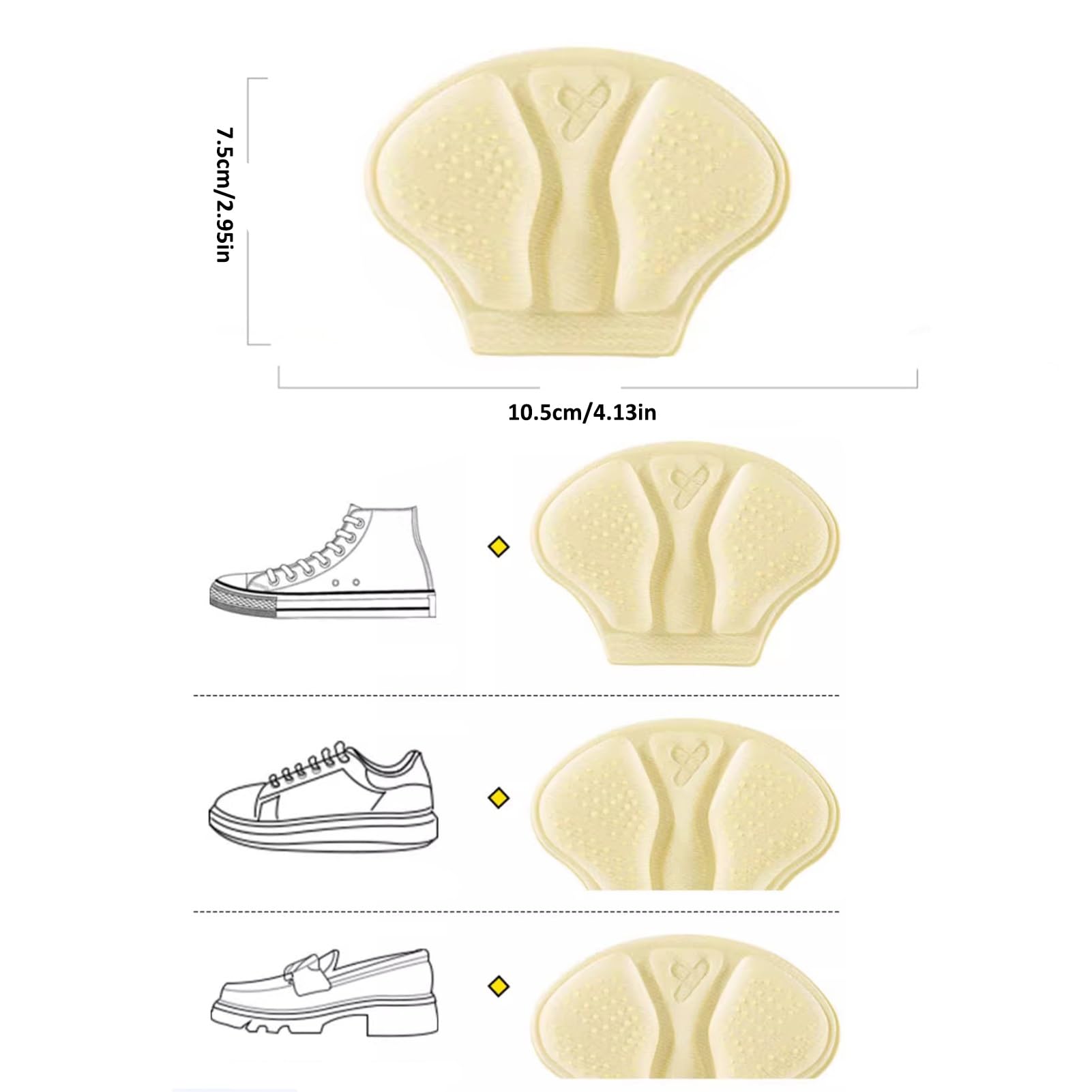 Heel Pads for Shoes Samoprzylepne uchwyty na pięty, wkładki wielokrotnego użytku na pięty dla kobiet i mężczyzn, zapobiegają ślizganiu się pięty, otarciom, pęcherzom i bólom stóp (Material : Black,