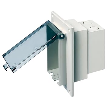 Arlington DBVR1C-1 Outdoor Electrical Box with Weatherproof Cover for Flat Surface Construction, Clear, Vertical/1-Gang