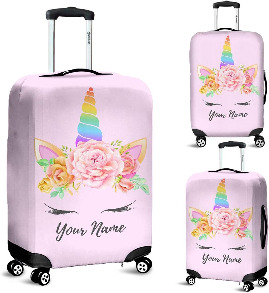 freedomlookPersonalized Unicorn Luggage Suitcase Cover, Unicorn Luggage Protector Gift (Large)