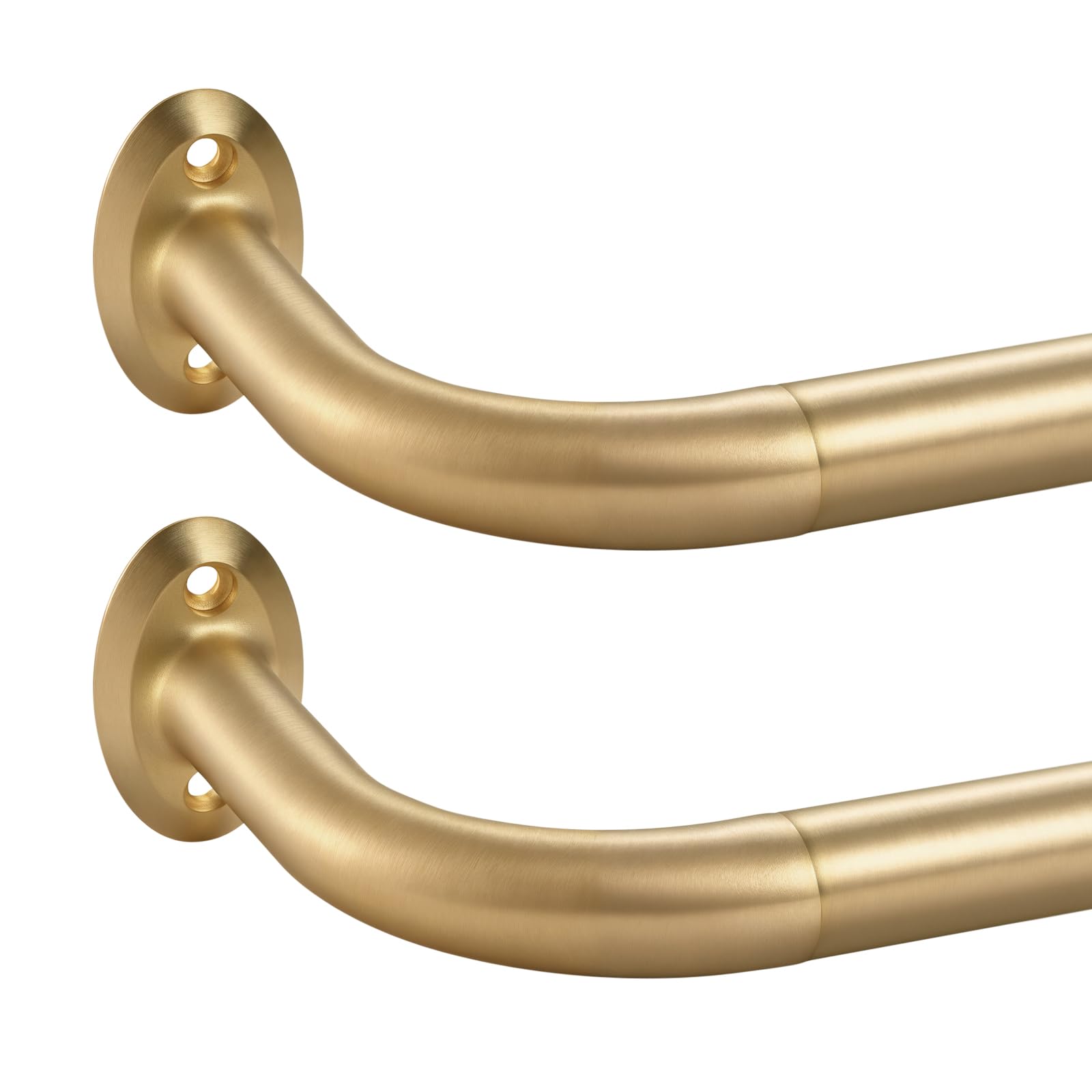 2 Pack 1Inch Diameter Wrap Around Curtain Rods for windows 28-86 inch(2.3-7Ft), Splicing Adjustable Room Darking Drapery Rod with Aluminum Finials and