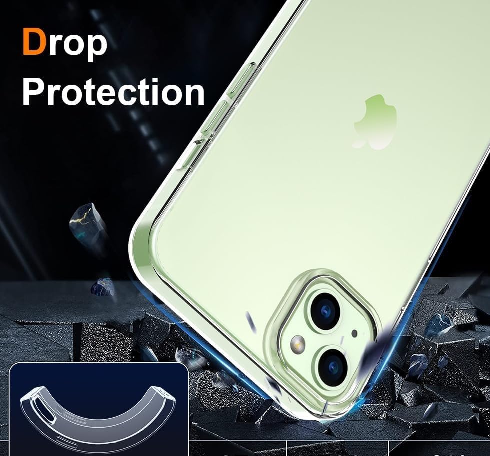 Image of NISHTECH for iPhone 15 Plus (2023) Premium Transparent Hybrid Soft Slim Dust Proof Back Case Cover with Camera Protection