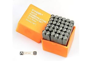 OWDEN 36pcs Steel Stamping Set, 1/8" (3mm) Steel Number and Letter Punch...