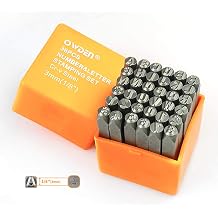 OWDEN Professional 36Pcs. Steel Metal Stamping Tool Set, 3mm 1/8" | Steel Number and Letter Punch Set,Alloy Steel Made HRC 58-62 for Jewelry Craft Stamping.