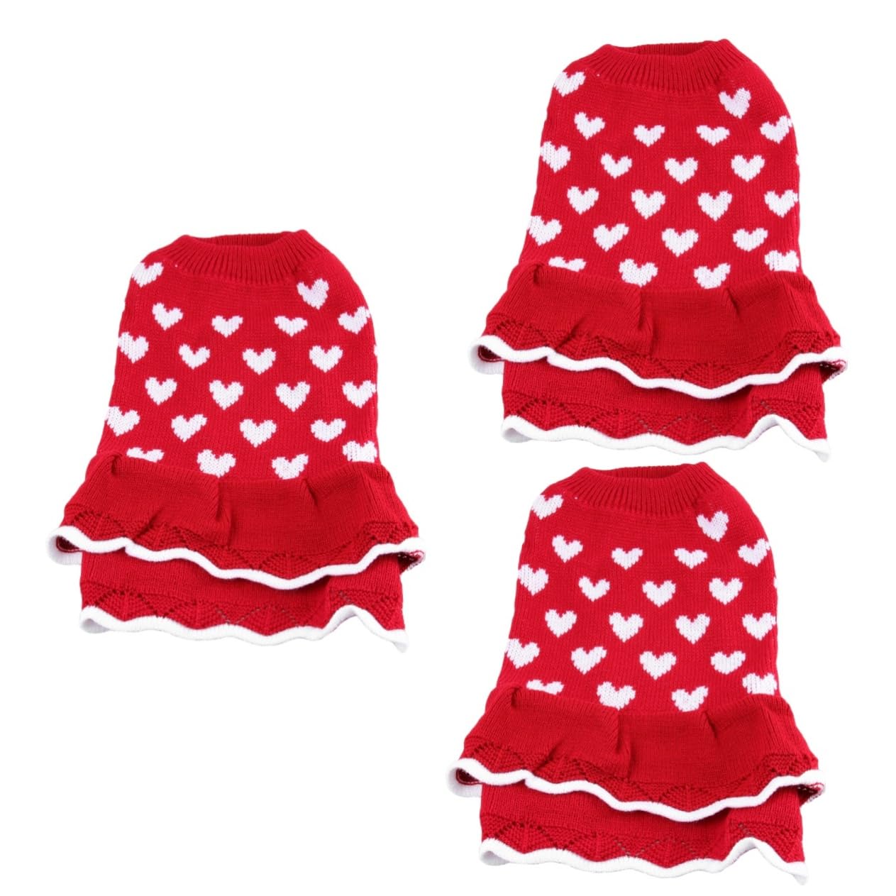 HMJGDHX 3 Pezzi Adorabile Gonna Natalizia per Cani Vestiti per Animali Domestici per Cani Vestito per Cuccioli Abito in Maglia Forniture per Animali Domestici
