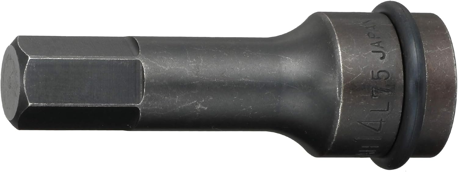 Tone 4AH-14L75 Semi-Long Hexagon Socket for Impact, 1/2 inch (12.7 mm) Insertion Angle 0.5 inch (14 mm)