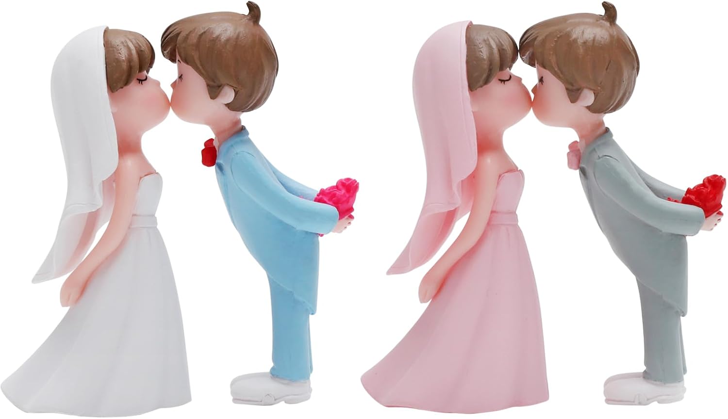 Wedding Cake Decoration Figures Set 2 Bride and Grooms Cake Topper for Wedding and Party
