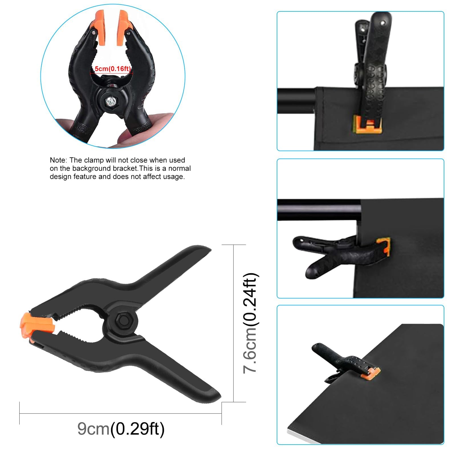 PULUZ Kit di supporto per fondale, 2 x 2 m, regolabile, verde, solo con borsa per il trasporto + 4 clip per studio fotografico, feste, matrimoni ed eventi