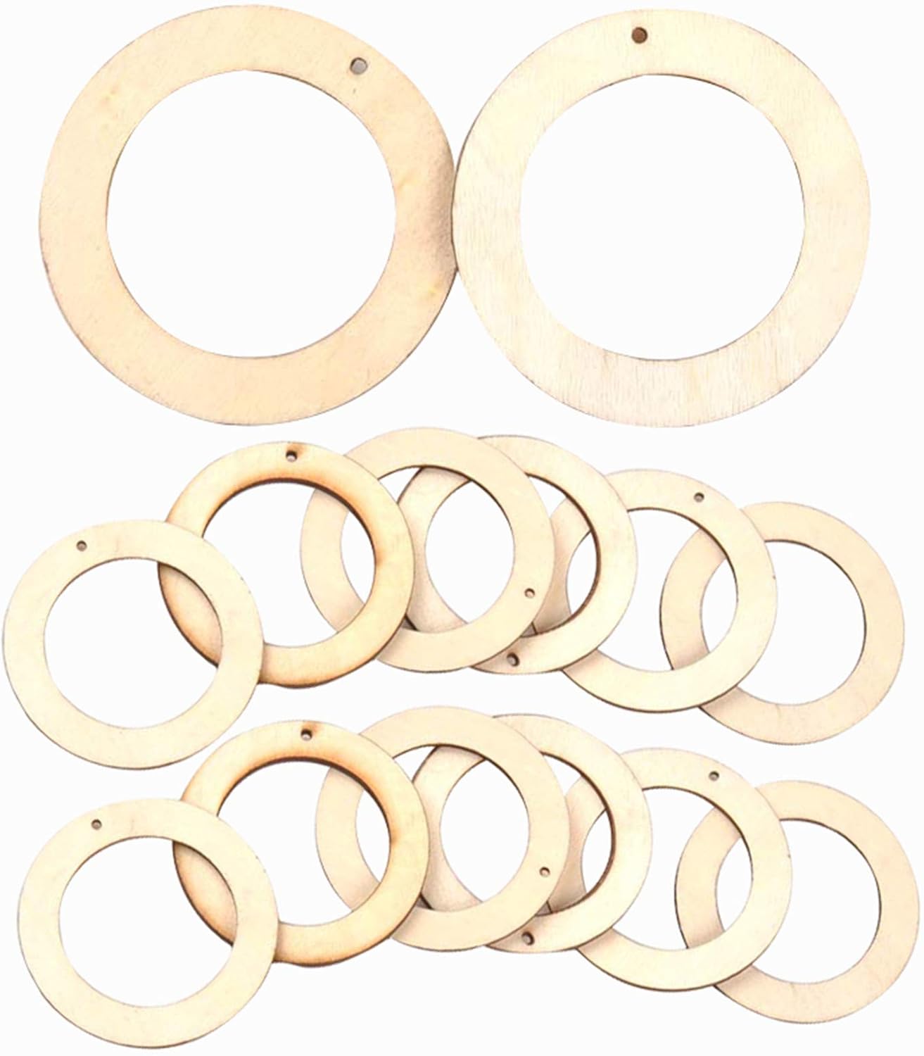 40pcs Unfinished Flat Round Wooden Charm Pendants 60mm