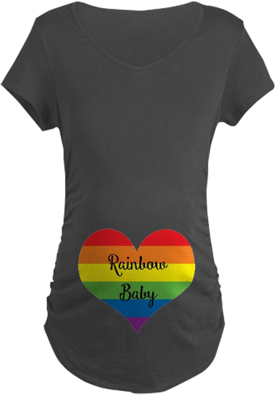 CafePress Rainbow Baby Maternity T Shirt Women's Maternity Ruched Side T-Shirt