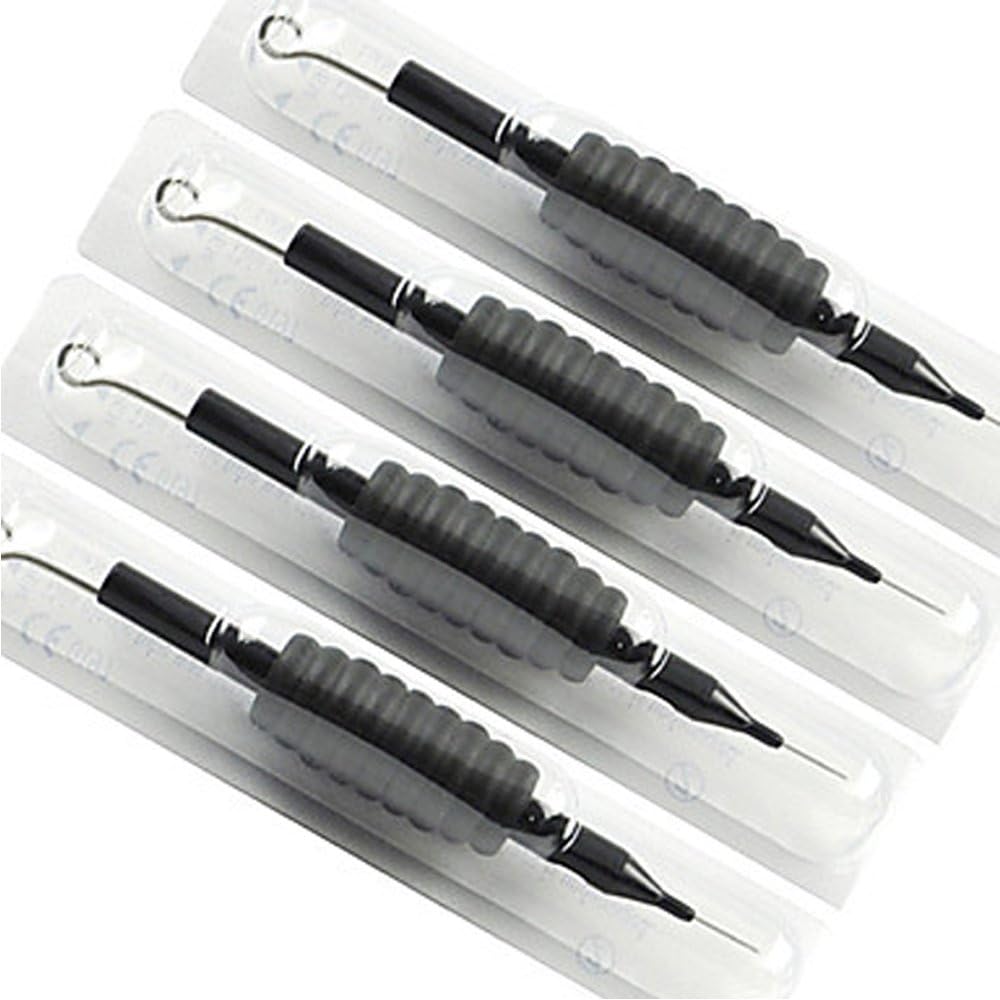 30Pcs Tattoo Needles and Tube Combo 3/4 Inch Black Disposable Silicone Grips RL RS RM