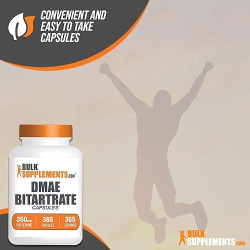 Miniatura 6 de BULKSUPPLEMENTS.COM Cápsulas de bitartrato DMAE - Dimetilaminoetanol, DMAE 350 mg, suplemento de DMAE, cápsulas de DMAE - para la salud y el enfoque