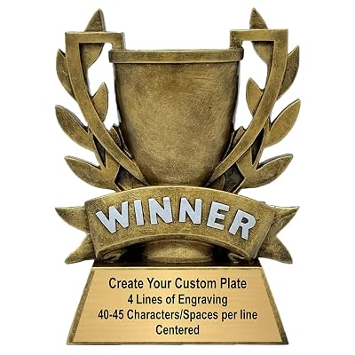 Decade Awards Personalized Winner Trophy - Engraved Champion Award with Golden Laurel Wreath for Sports, Business, Academic Achievement or Recognition - Celebrate Success - Customize Now (6 Inch)