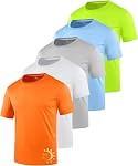 ZITY T-shirt classique ... UPF 50+ Protection contre le soleil 5 Paquet hommes Rash Guard manches courtes Moisture Chemises à dos d'athlète pour homme
