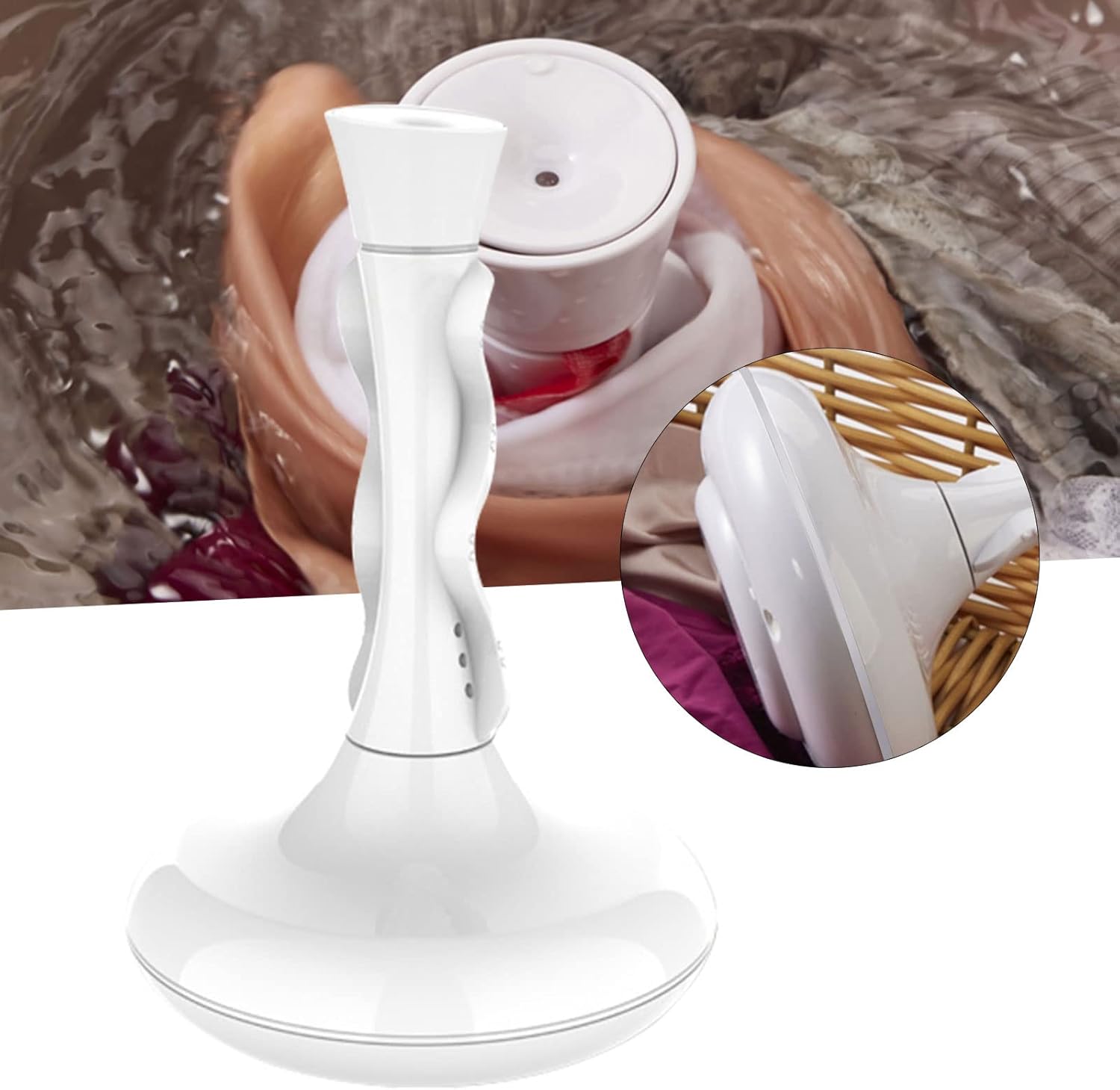 Portable Mini Washing Machine Rotating Ultrasonic Turbine Washer Cleaner for Personal Laundry Camping Business Travel Apartment Home RVs(5.11 * 5.11 * 7.87in)
