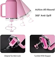 Vista 91 de Silicone Spill Stopper Set Compatible with Stanley Cup 2.0 30oz & 40oz with Straw Cover, Set of 4