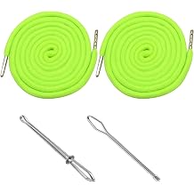 Drawstring Cords Replacement Drawstring Hoodie String with 2 Pieces Easy Threader for Sweatpants Shorts Pants Jackets Coats Neon Green