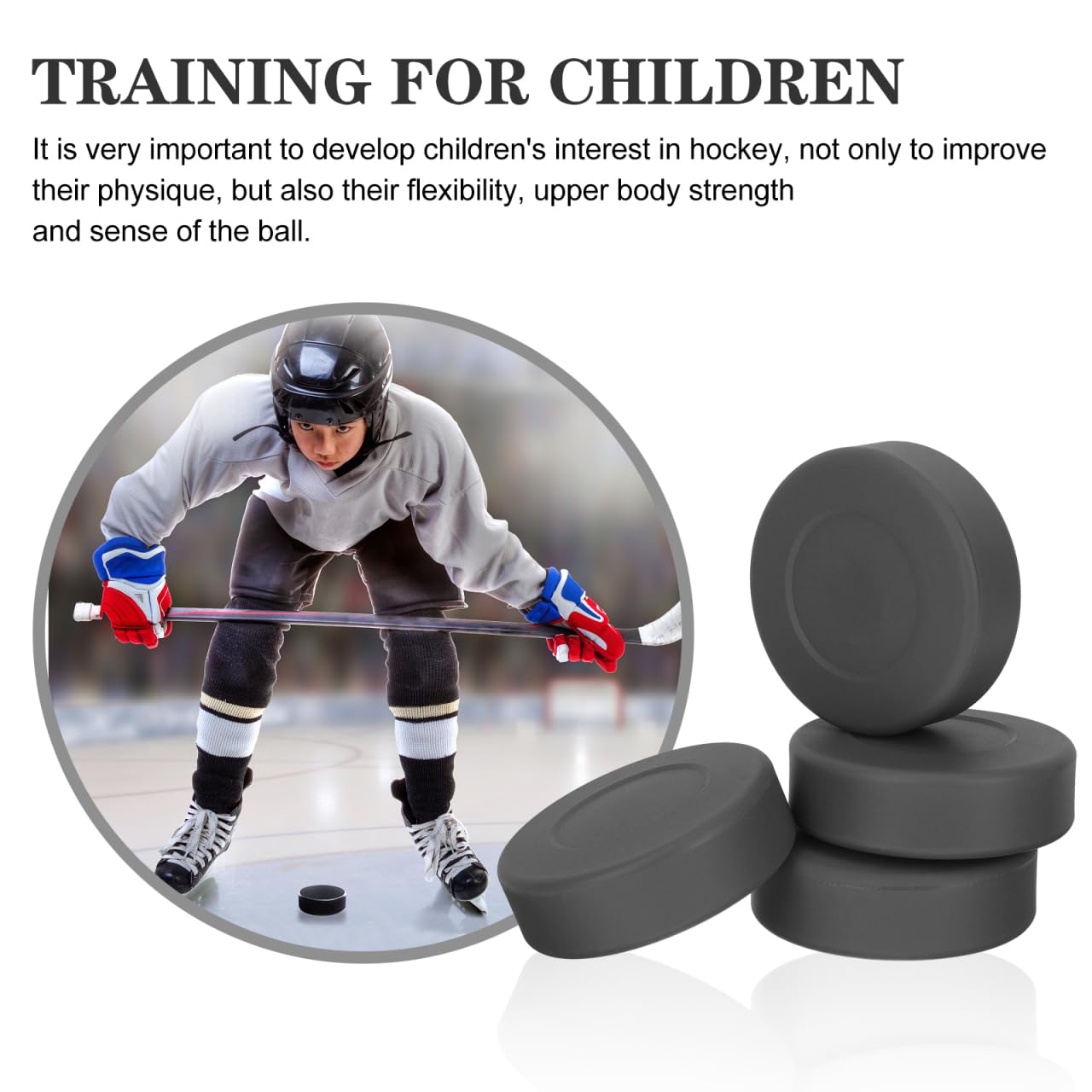 VANZACK Eishockey Pucks, Inline Hockey Puck Street Hockey Puck Spiel Trainings Pucks Gummi-Trainingspucks für Kinder und Erwachsene 4 Stück
