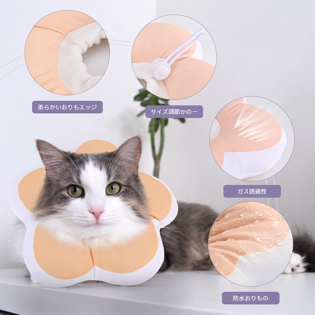 Amazon | エリザベスカラー 猫 犬 ソフト 軽量 防水 傷舐め防止