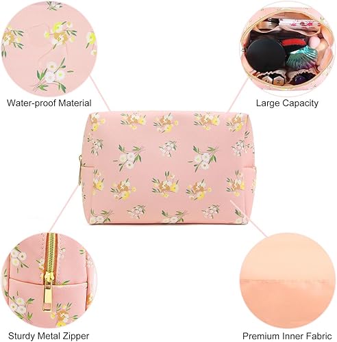 Miniatura 3 de Bolsa de maquillaje, Flor rosa, Bolsa de maquillaje