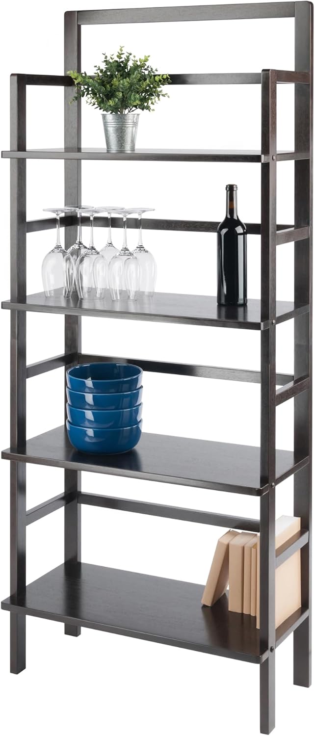 Winsome Aiden 4-Tier Wide Baker's Rack, 71" High, 30" Wide, Coffee