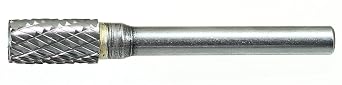 Drillco 7000B Series Magnum Solid Carbide Bur, Single Cut, Cylindrical Flat End, 1/4" Shank Diameter, 3/4" Head Diameter, 1" Cutting Length Pack of 1