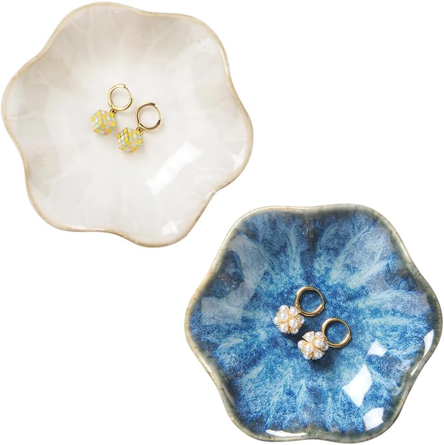Amazon.com: 2PCS Lotus Leaf Shape Ring Holder Dish, Small Key Bowl ...