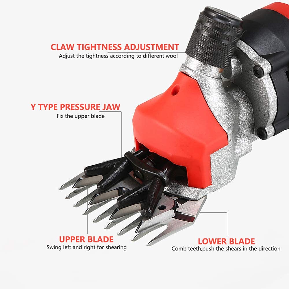 Cesoie per pecore ad alta potenza 1000 W Tosatrice elettrica 6 velocità Peli di animali resistenti per pecore Lama Cavallo Cappotto spesso e animali Pesanti per toelettatura di peli di animali, LAMA