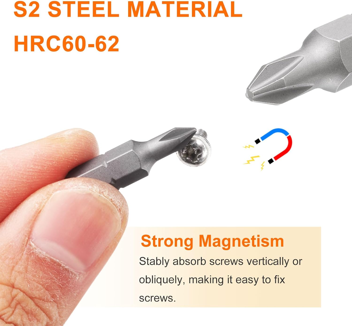 Generic 5pcs PH1 Phillips Screwdriver Bit 1/4" Hex Shank 25mm/1" Length Magnetic Cross Head Hex Bits S2 Steel Screw Driver Bit