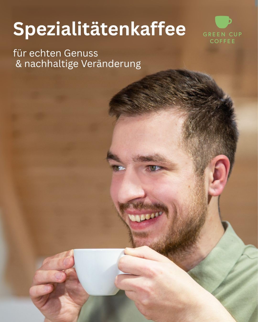 Green Cup Coffee Intenso | Robusta Kaffeebohnen Ganze Bohnen 1 kg | 100% Robusta Single Origin Indien Bio | Dunkle Röstung Schokolade Malz Nougat | Espresso Siebträger Vollautomat
