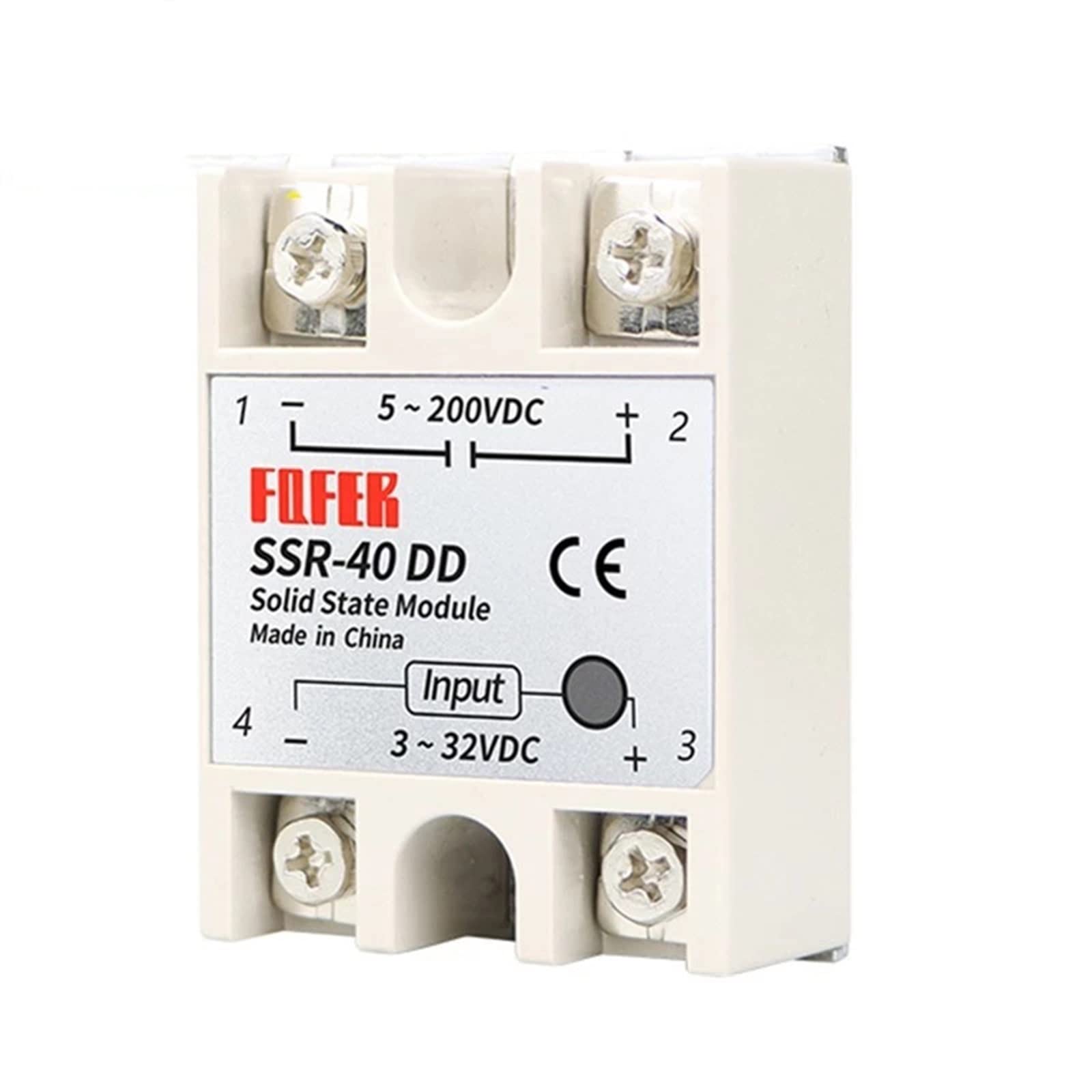 SSR-10DD SSR-25DD SSR-40DD SSR-100DD10A 25A 40A 100A Solid State Relais Modul 3-32V Eingang DC 5-250V DC Ausgang Ersatzteile(Size:SSR-100DD)